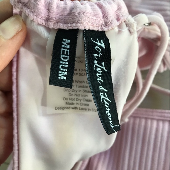 For Love & Lemons Iman Tiny Bikini set Top and Bottom Pink sz M medium - Picture 7 of 9